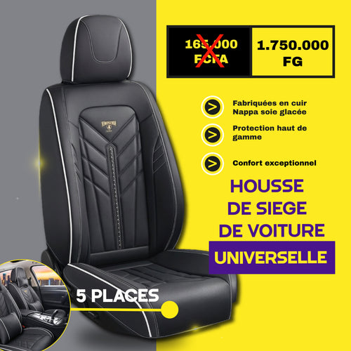 TIKK - conakry - Housses de Siège Universelles 5 Places en Cuir